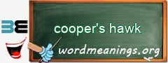 WordMeaning blackboard for cooper's hawk